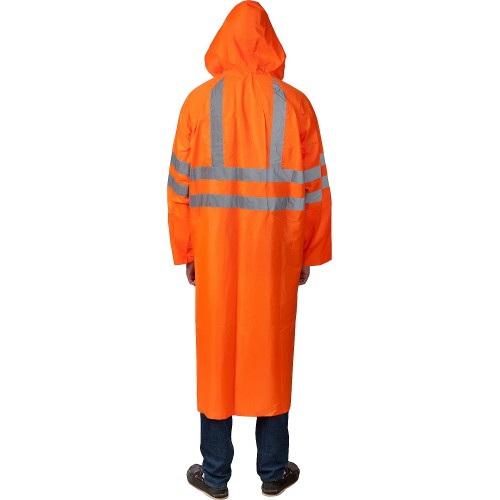 ЗУБР нейлон, сигнальный цвет, р.52-54, плащ-дождевик на молнии, Профессионал (11617-52)