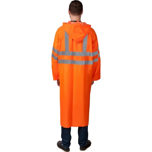 ЗУБР нейлон, сигнальный цвет, р.52-54, плащ-дождевик на молнии, Профессионал (11617-52)