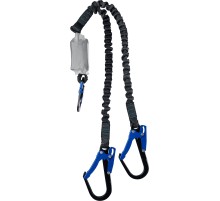 ЗУБР ПЕРЕВАЛ стальные карабины с полимерным покрытием, эластичный, L- 1.42м, разрывной ленточный амортизатор, двухплечный строп, Профессиона