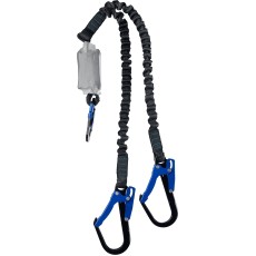 ЗУБР ПЕРЕВАЛ стальные карабины с полимерным покрытием, эластичный, L- 1.42м, разрывной ленточный амортизатор, двухплечный строп, Профессиона