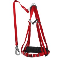 ЗУБР УРАЛ строп с летночным амортизатором, 3 точки крепления, L (1140-1440), лямочный пояс с наплечными и набедренными лямками (11583)