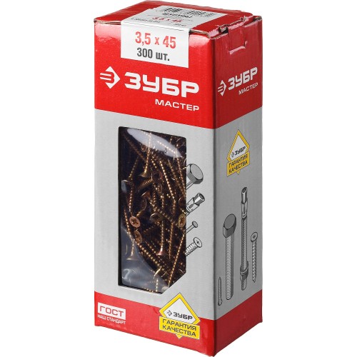ЗУБР СУ-Ж, 45 х 3.5 мм, желтый цинк, 300 шт, универсальный саморез (4-300391-35-045)