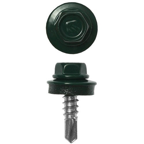 ЗУБР СКМ 6005, 25 х 5.5 мм, зелёный насыщ., 1800 шт, кровельный саморез, Профессионал (4-300310-55-025-6005)