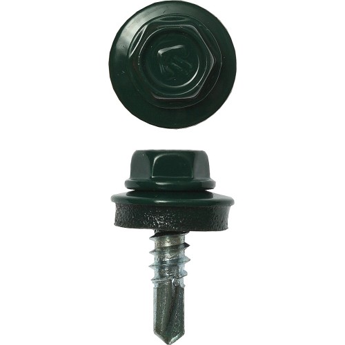 ЗУБР СКМ 6005, 19 х 5.5 мм, зелёный насыщ., 500 шт, кровельный саморез, Профессионал (4-300315-55-019-6005)