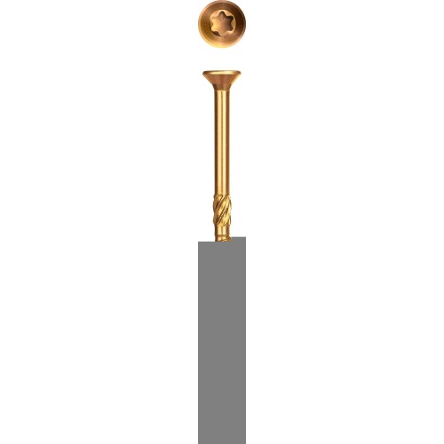 ЗУБР КС-П, 160 х 6.0 мм, TX30, потайная головка, желтый цинк, 100 шт, конструкционный саморез, Профессионал (30041-60-160)