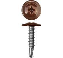 ЗУБР ПШМ-С 8017, 16 х 4.2 мм, шок.-коричн., 500 шт, саморез с пресс-шайбой и сверлом (300211-42-016-8017)