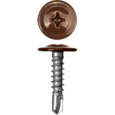 ЗУБР ПШМ-С 8017, 25 х 4.2 мм, шок.-коричн., 400 шт, саморез с пресс-шайбой и сверлом (300211-42-025-8017)