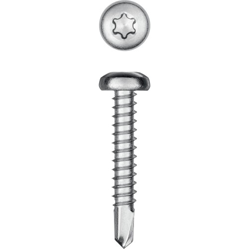 KRAFTOOL DS-P, 32 х 4.8 мм, А2, сверло, полукруглая головка, ТХ25, 250 шт, саморез нержавеющий (300931-48-032)