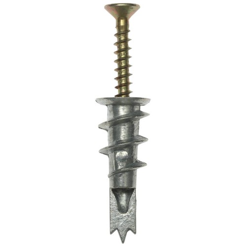 ЗУБР ДРИВА, 33 мм, 3 шт, металлический дюбель со сверлом для гипсокартона с саморезом (4-301286)