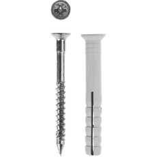 ЗУБР 6 х 40 мм, потайной бортик, 125 шт, дюбель-гвоздь (4-301345-06-040)