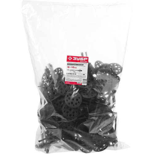 ЗУБР 10 х 110 мм, пластиковый стержень, 100 шт, дюбель для изоляционных материалов (4-301505-10-110)