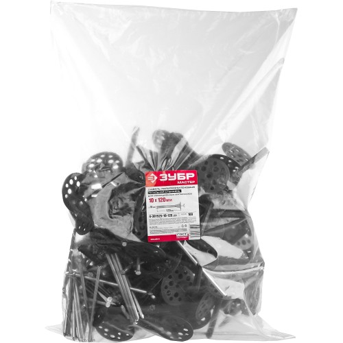 ЗУБР 10 х 120 мм, металлический стержень, 100 шт, дюбель для изоляционных материалов (4-301525-10-120)