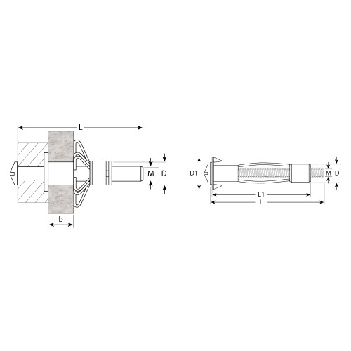 ЗУБР МОЛЛИ, М4 х 21 х 5 мм, 300 шт, анкер для пустотелых конструкций (4-302472-04-020)