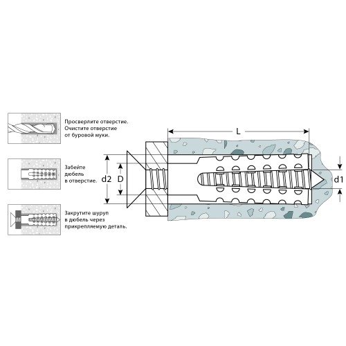 ЗУБР 6 х 32 мм, 200 шт, металлический дюбель для газобетона (302922-06-032)