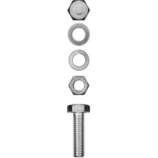 ЗУБР DIN 933, M8 х 20 мм, цинк, 6 шт, болт с гайкой и шайбами (303436-08-020)