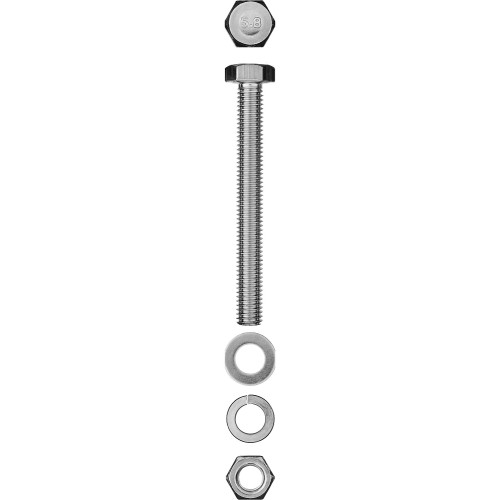 ЗУБР DIN 933, M8 х 70 мм, цинк, 3 шт, болт с гайкой и шайбами (303436-08-070)