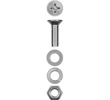 ЗУБР DIN 965, M4 х 20 мм, цинк, 25 шт, винт с гайкой и шайбами (303456-04-020)