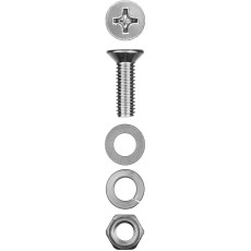 ЗУБР DIN 965, M4 х 20 мм, цинк, 25 шт, винт с гайкой и шайбами (303456-04-020)