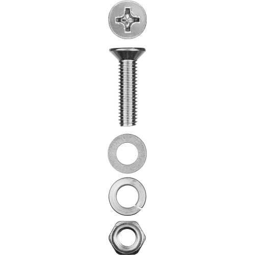 ЗУБР DIN 965, M4 х 30 мм, цинк, 18 шт, винт с гайкой и шайбами (303456-04-030)