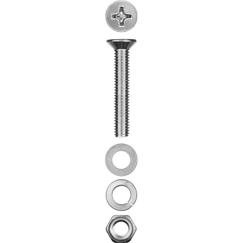 ЗУБР DIN 965, M4 х 40 мм, цинк, 15 шт, винт с гайкой и шайбами (303456-04-040)