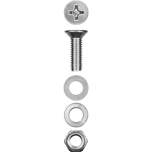 ЗУБР DIN 965, M6 х 16 мм, цинк, 12 шт, винт с гайкой и шайбами (303456-06-016)