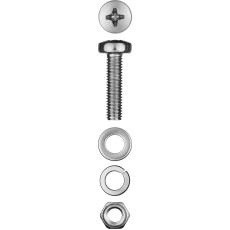 ЗУБР DIN 7985, M4 х 20 мм, цинк, 24 шт, винт с гайкой и шайбами (303476-04-020)