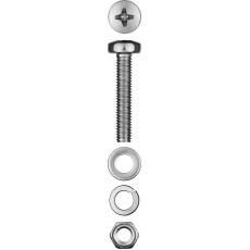 ЗУБР DIN 7985, M4 х 30 мм, цинк, 20 шт, винт с гайкой и шайбами (303476-04-030)