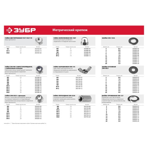 ЗУБР ГОСТ ISO 4032-2014, кл. пр. 6, M14, цинк, 5 кг, шестигранная гайка (303550-14)