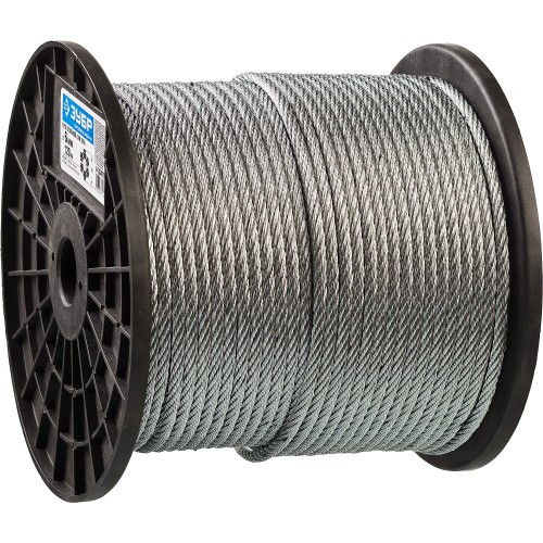 ЗУБР DIN 3055, свивка 6 x 7 + FC, 6 мм, L 120 м, стальной трос, Профессионал (4-304110-06)