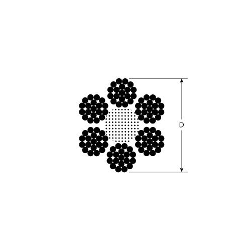 ЗУБР DIN 3060, свивка 6 х 19 + IWR, 14 мм, L 50 м, грузоподъемный стальной трос, Профессионал (30415-14)