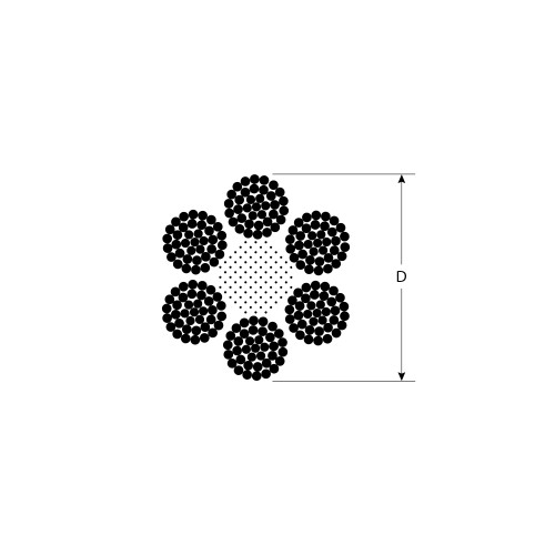 ЗУБР DIN 3066, свивка 6 х 37 + IWR, 12 мм, L 50 м, грузоподъемный стальной трос, Профессионал (30417-12)