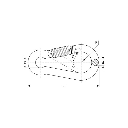ЗУБР DIN 5299D, 5 мм, 50 шт, карабин с предохранительной гайкой (4-304555-05)