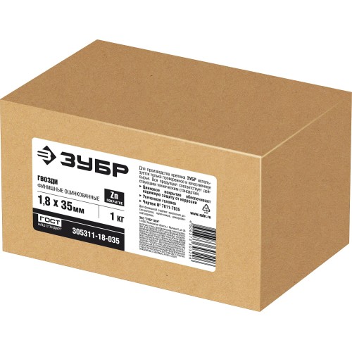 ЗУБР 35 x 1.8 мм, цинк, 1 кг, финишные гвозди (305311-18-035)