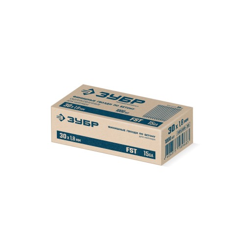 ЗУБР FST 30 х 1.8 мм, финишные гвозди по бетону оцинкованные, калибр 15GA, 1000 шт (305389-30)