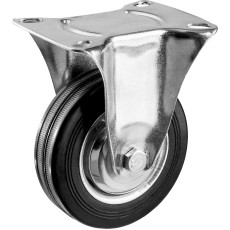 ЗУБР d 100 мм, г/п 70 кг, игольчатый подшипник, резина/металл, неповоротное колесо, Профессионал (30936-100-F)