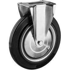 ЗУБР d 250 мм, г/п 210 кг, игольчатый подшипник, резина/металл, неповоротное колесо, Профессионал (30936-250-F)