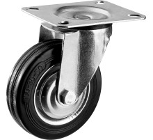 ЗУБР d 100 мм, г/п 70 кг, игольчатый подшипник, резина/металл, поворотное колесо, Профессионал (30936-100-S)