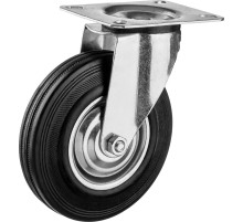 ЗУБР d 125 мм, г/п 100 кг, игольчатый подшипник, резина/металл, поворотное колесо, Профессионал (30936-125-S)