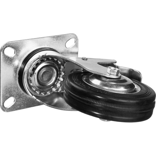 ЗУБР d 100 мм, г/п 70 кг, игольчатый подшипник, резина/металл, поворотное колесо c тормозом, Профессионал (30936-100-B)