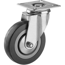 ЗУБР d 100 мм, г/п 65 кг, резина/полипропилен, поворотное колесо (30956-100-S)