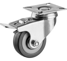 ЗУБР d 50 мм, г/п 35 кг, резина/полипропилен, поворотное колесо c тормозом (30956-50-B)