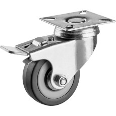 ЗУБР d 50 мм, г/п 35 кг, резина/полипропилен, поворотное колесо c тормозом (30956-50-B)