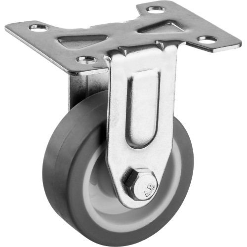 ЗУБР d 50 мм, г/п 40 кг, резина/полипропилен, термопластичное неповоротное колесо, Профессионал (30946-50-F)