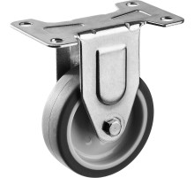 ЗУБР d 75 мм, г/п 60 кг, резина/полипропилен, термопластичное неповоротное колесо, Профессионал (30946-75-F)