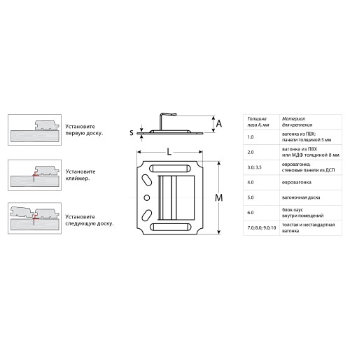 ЗУБР Кляймер-У, 8 мм, цинк, 50 шт, усиленный крепеж для вагонки блок хауса имитации бруса (3075-08)