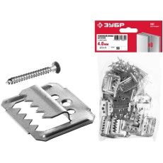 ЗУБР Кляймер-У2, 4 мм, 50 шт, усиленный крепеж для вагонки с саморезами (30755-04)