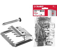 ЗУБР Кляймер-У2, 5 мм, 50 шт, усиленный крепеж для вагонки с саморезами (30755-05)