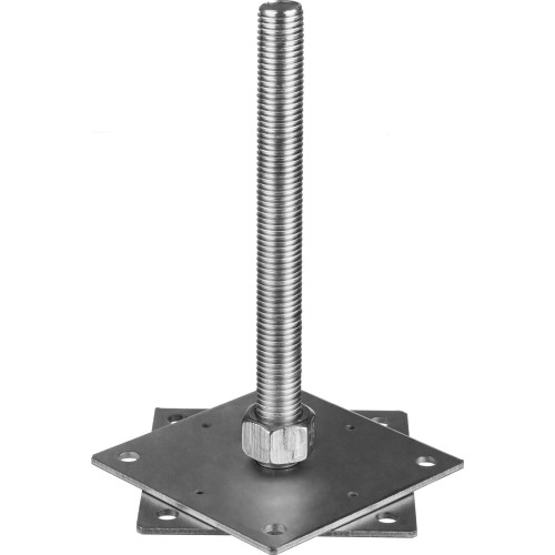 ЗУБР 140 x 140 x 250 мм x М24, цинк, анкерная регулировочная стойка (310266-140)