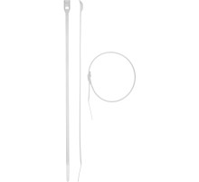 ЗУБР КОБРА, 4.6 x 280 мм, нейлон РА66, 25 шт, белые, кабельные стяжки с плоским замком, Профессионал (30930-46-280)