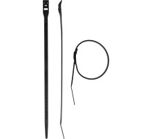 ЗУБР КОБРА, 7.6 x 280 мм, нейлон РА66, 10 шт, черные, кабельные стяжки с плоским замком, Профессионал (30935-76-280)